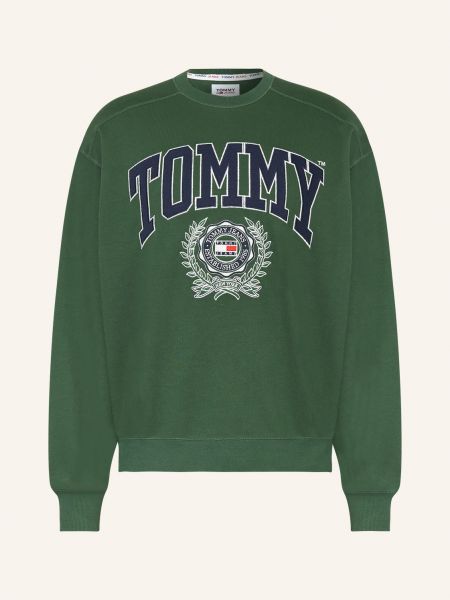 Mikina s kapucí Tommy Jeans zelená
