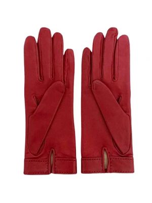 Rękawiczki skórzane Hermès Vintage czerwone