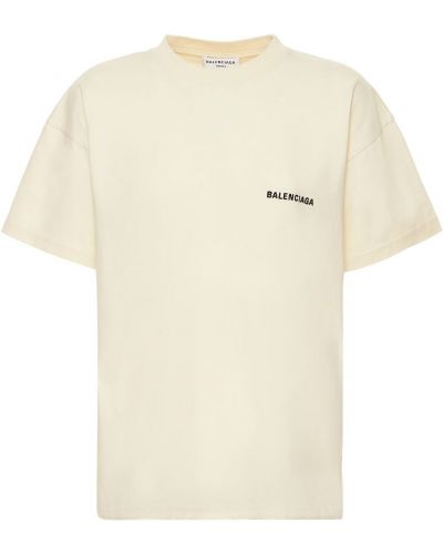 Bavlnené priliehavé tričko s výšivkou Balenciaga