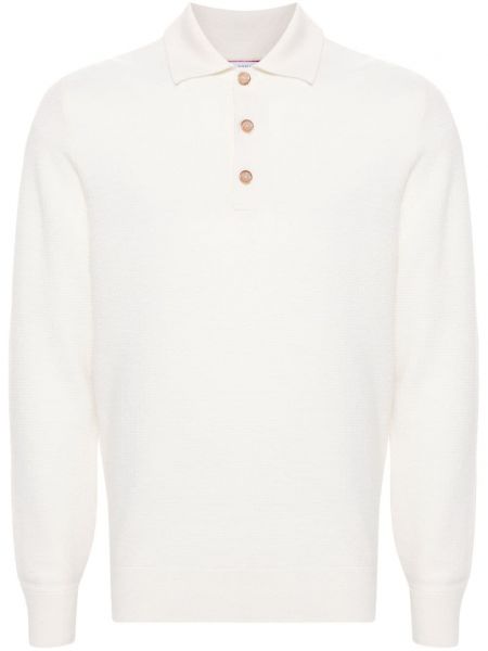 Poloshirt i kashmir Brunello Cucinelli hvid