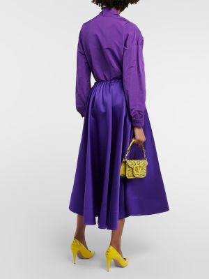 Falda midi de raso plisada Valentino violeta
