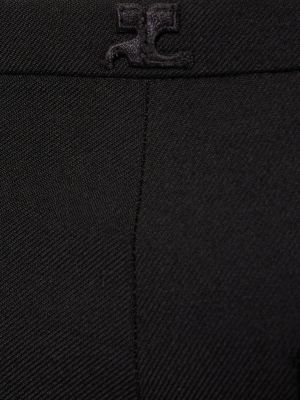 Pantalon en laine large Courrèges noir