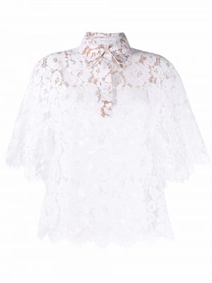 Гипюровая кружевная рубашка на шнуровке Michael Kors Collection, белая