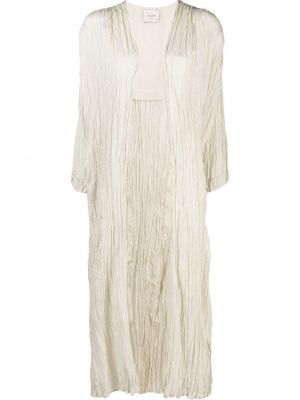 Svilena obleka z v-izrezom Alysi bela