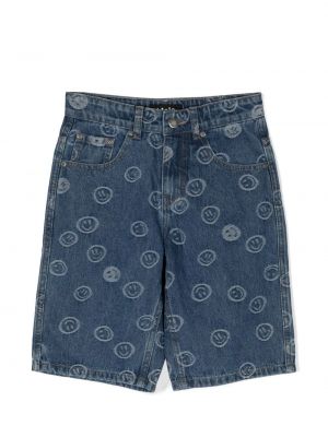 Shorts di jeans con stampa Molo blu