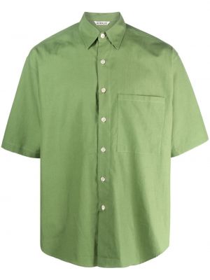 Bavlnená košeľa s vreckami Auralee zelená