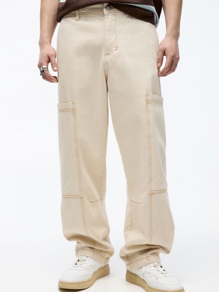 Карго панталони Pull&bear бяло