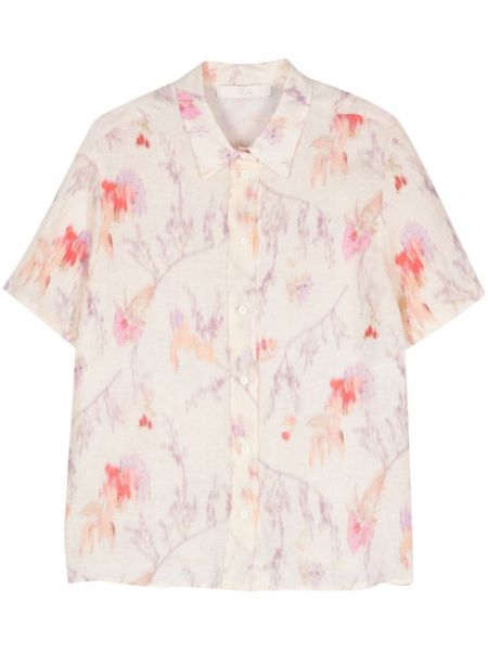 Φλοράλ λινό πουκάμισο με σχέδιο Tela