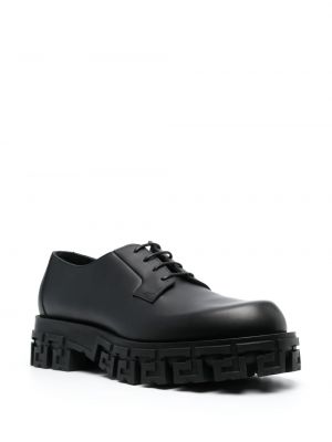 Nėriniuotos derby batai su raišteliais chunky Versace juoda