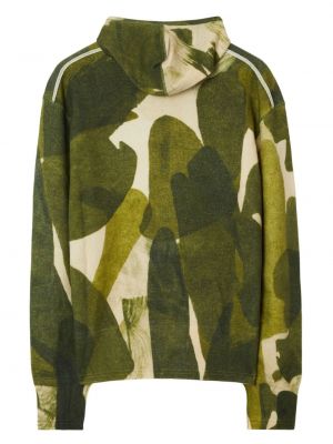 Kamufliažinis raštuotas džemperis su gobtuvu su užtrauktuku Burberry žalia