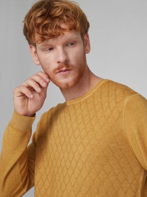 Желтый шерстяной пуловер Pierre Cardin
