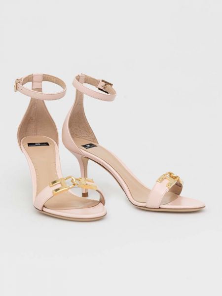 Kožne sandale Elisabetta Franchi ružičasta