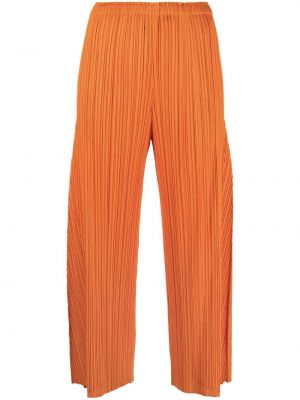 Veckade flare byxor Pleats Please Issey Miyake orange