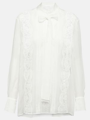 Кружевная шелковая блузка Dolce&gabbana белая