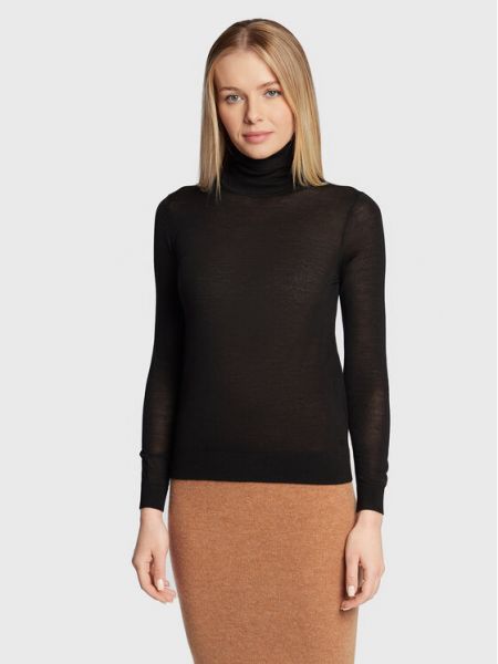 Приталенный свитер с высоким воротником Calvin Klein черный