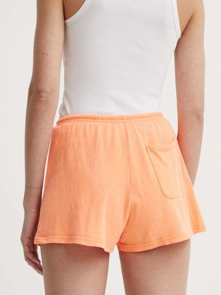 Pantaloni scurți cu talie înaltă de in retro American Vintage portocaliu