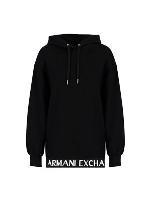 Bluza z kapturem z wiskozy Armani Exchange czarna