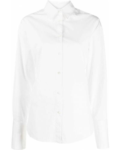 Bombažna srajca z zaponko Monse bela