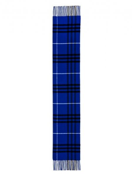 Клетчатый кашемировый шерстяной шарф Burberry синий