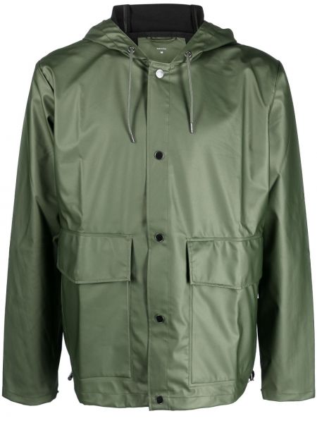 Παλτό με κουμπιά Rains πράσινο