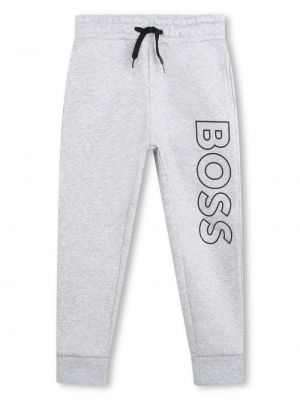 Pantaloni con stampa Boss Kidswear grigio
