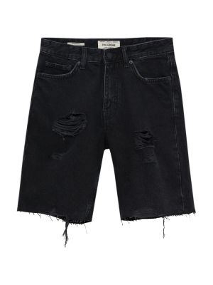 Pantaloni scurți din denim Pull&bear negru