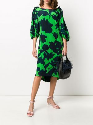 Vestido de cóctel con estampado con estampado abstracto Delpozo verde