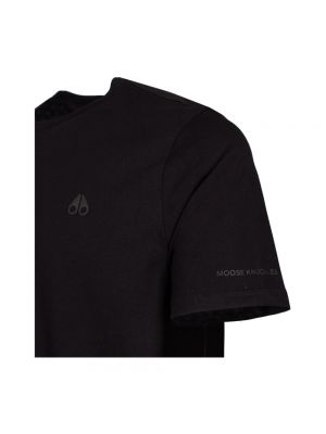 Camisa de algodón con estampado Moose Knuckles negro