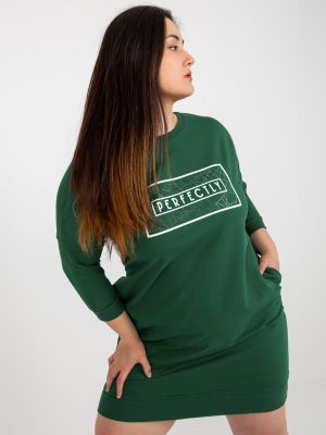 Obleka z napisom Fashionhunters zelena
