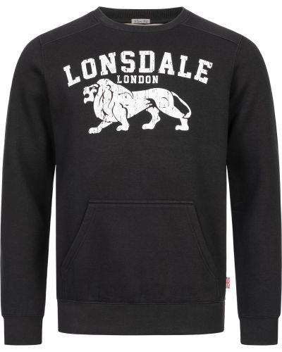 Slim fit džemperis bez kapuces Lonsdale melns