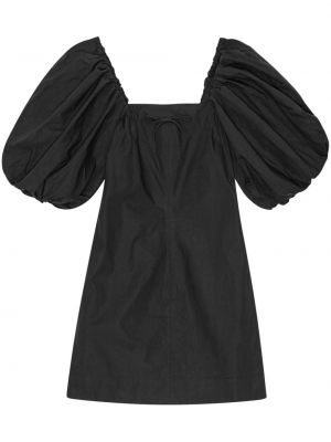 Bavlněné koktejlové šaty Ganni černé