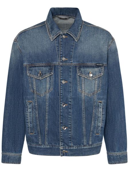 Bomuld denimjakke Dolce & Gabbana blå