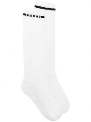 Чорапи с принт Marni бяло