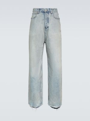 Straight fit džíny s oděrkami relaxed fit Balenciaga modré