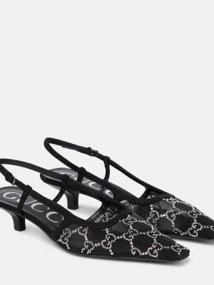 Декорированные туфли-лодочки Gucci Demi с ремешком на пятке Gucci черный
