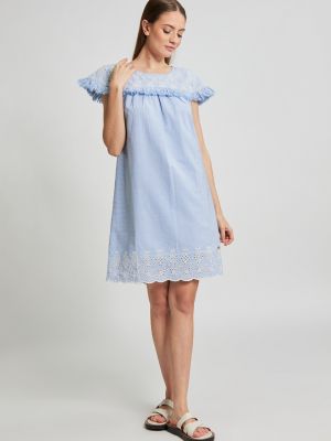 Bavlnené mini šaty Monnari modrá