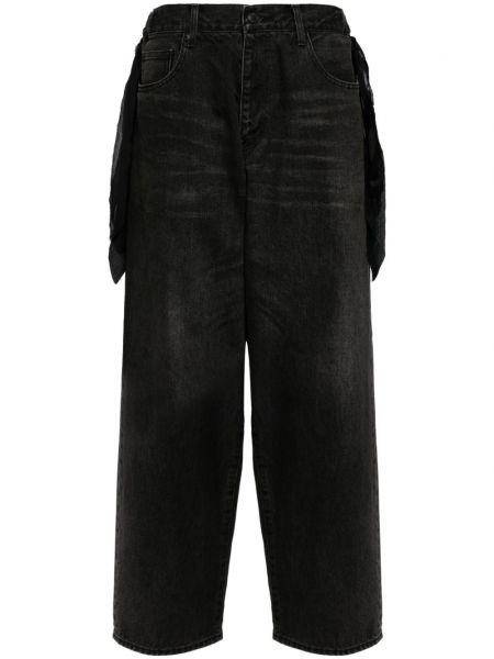 Brīva piegriezuma džinsi ar drapējumu Undercover melns
