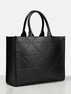 Δερμάτινη τσάντα shopper Prada μαύρο