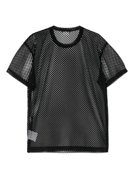 Tīkliņa t-krekls ar apaļu kakla izgriezumu Comme Des Garçons Homme Plus melns