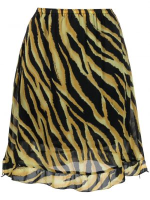 Pruhované sukně s potiskem s tygřím vzorem Versace Pre-owned