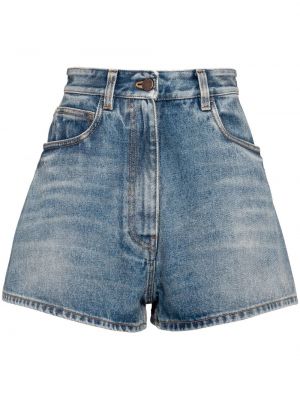 Shorts en jean taille haute Prada bleu