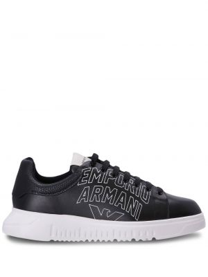 Sneakers con stampa Emporio Armani nero