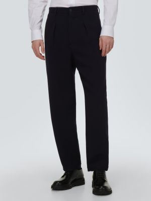 Pantaloni dritti di lana Giorgio Armani blu