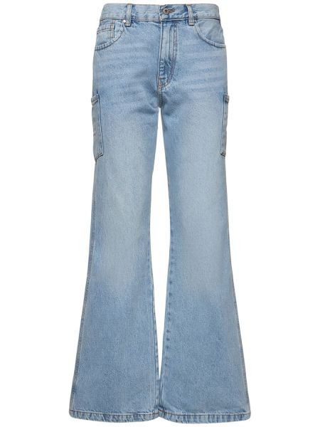 Straight fit džíny s vysokým pasem Gimaguas modré