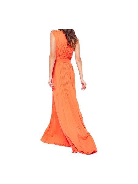 Dzianinowa sukienka plisowana Gaudi pomarańczowa