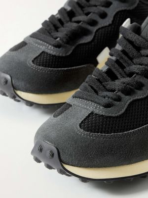 Замшевые кроссовки с сеткой Veja черные