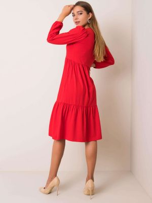 Midi obleka Fashionhunters rdeča