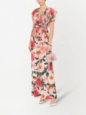 Pantalones de flores bootcut Dolce & Gabbana rosa