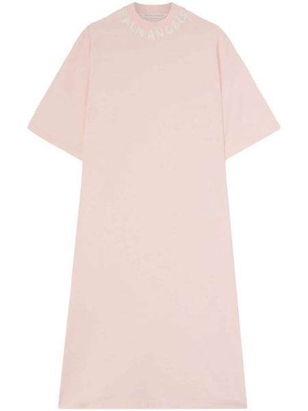 Βαμβακερή φόρεμα Palm Angels ροζ