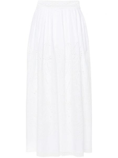 Midi sukně Alberta Ferretti bílé